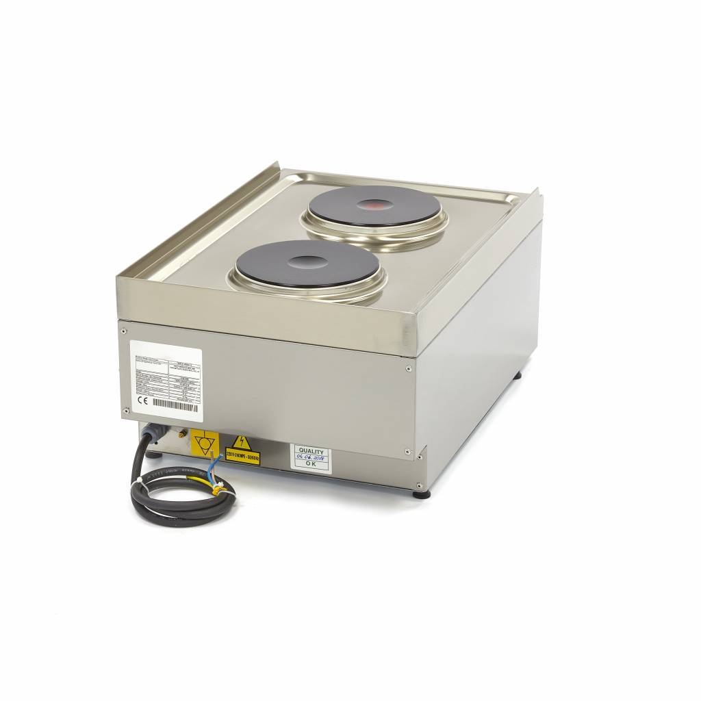 Table de Cuisson Électrique Professionnelle 2 Plaques – 3,5 kW – 40 x 60 cm – Image 4